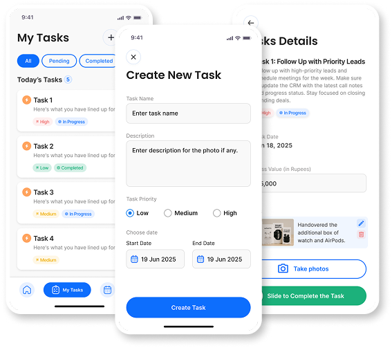 Task management screen