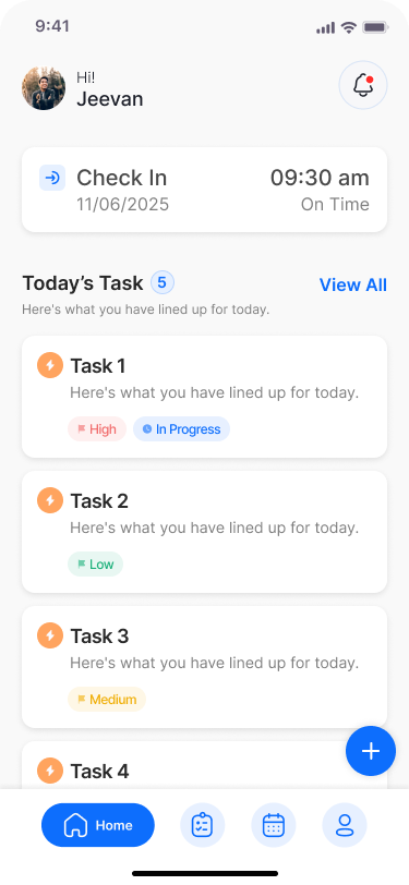 Attendance screen mobile